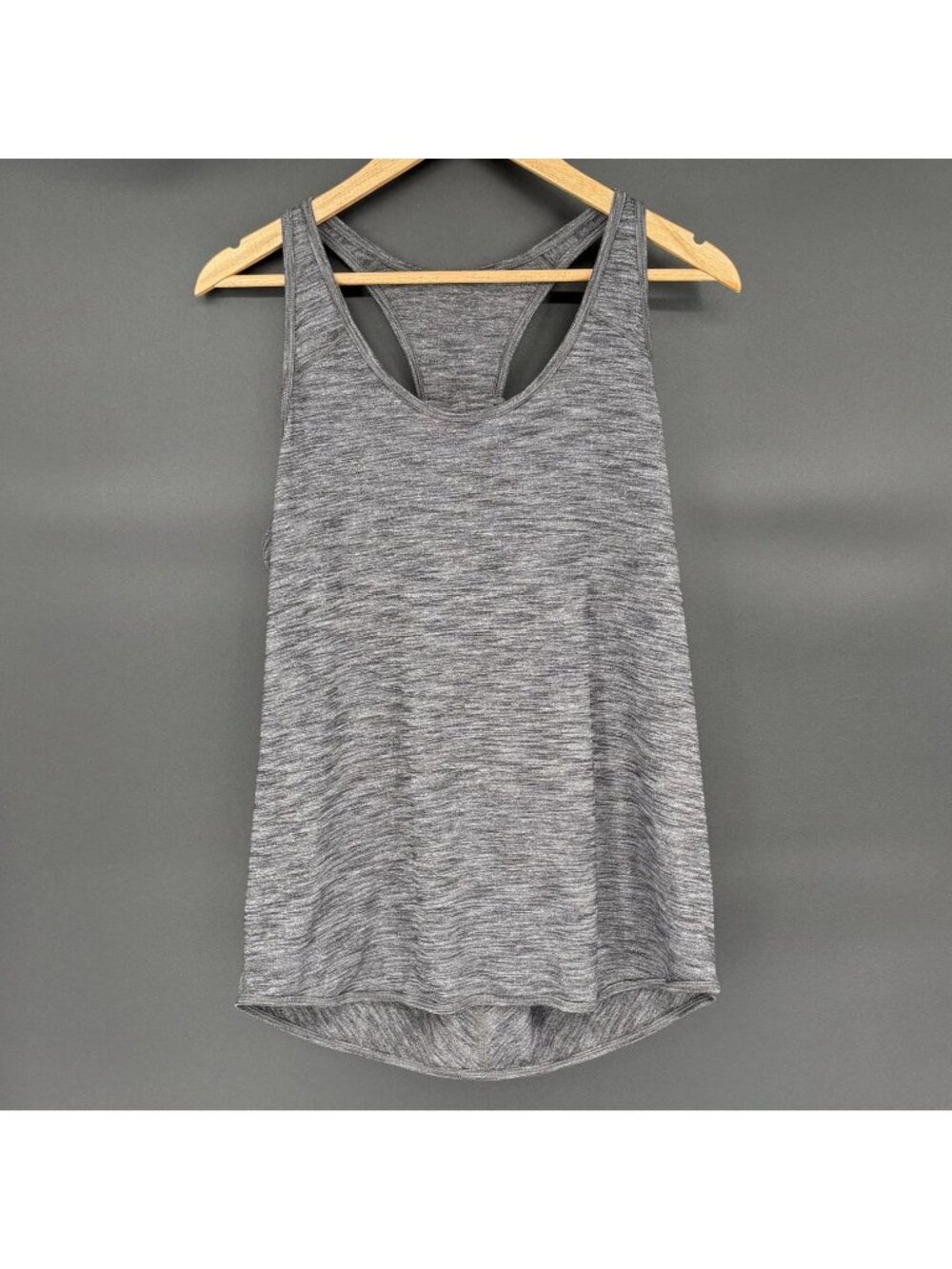 lululemon Crisscross Racerback Tank Top Womens L Heathered Gray Workout Yoga Gym
